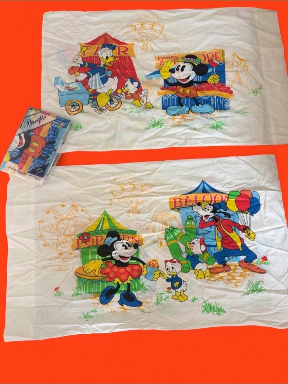Vtg bundle of 3 pacific brand Walt Disney productions pillowcases